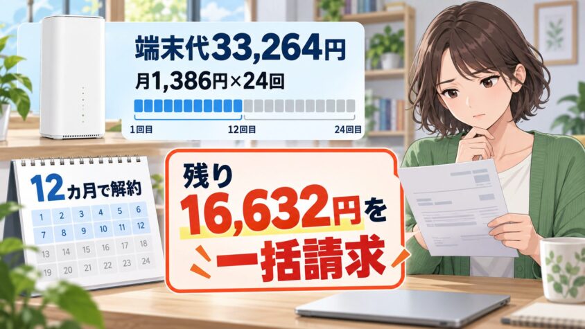端末代33,264円の分割残債に注意