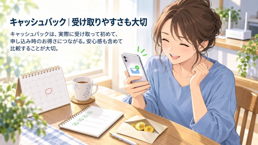 キャッシュバック|受け取りやすさも大切