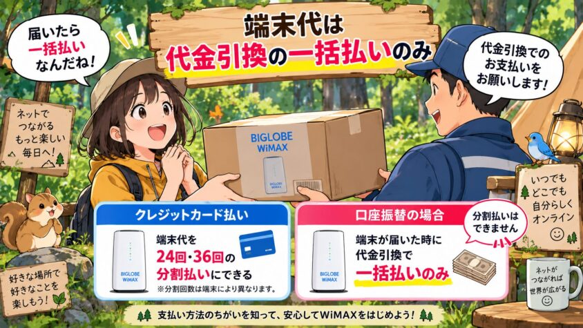 端末代は代金引換の一括払いのみ