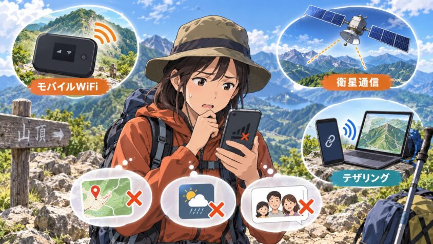 、モバイルWiFi・衛星通信・テザリングを比較