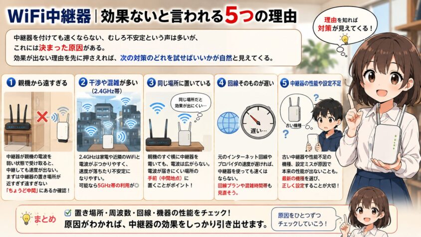 WiFi中継器|効果ないと言われる5つの理由