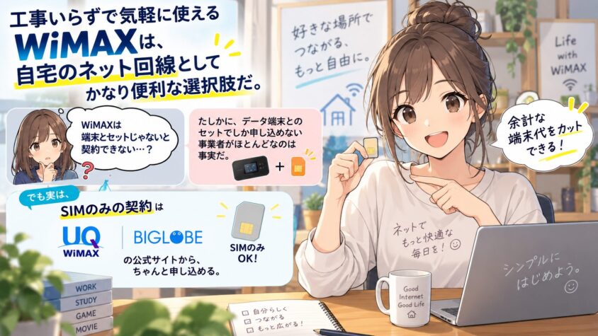WiMAX SIMのみで快適ネット生活