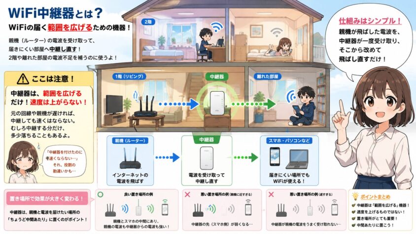 WiFi中継器とは?|役割と仕組み
