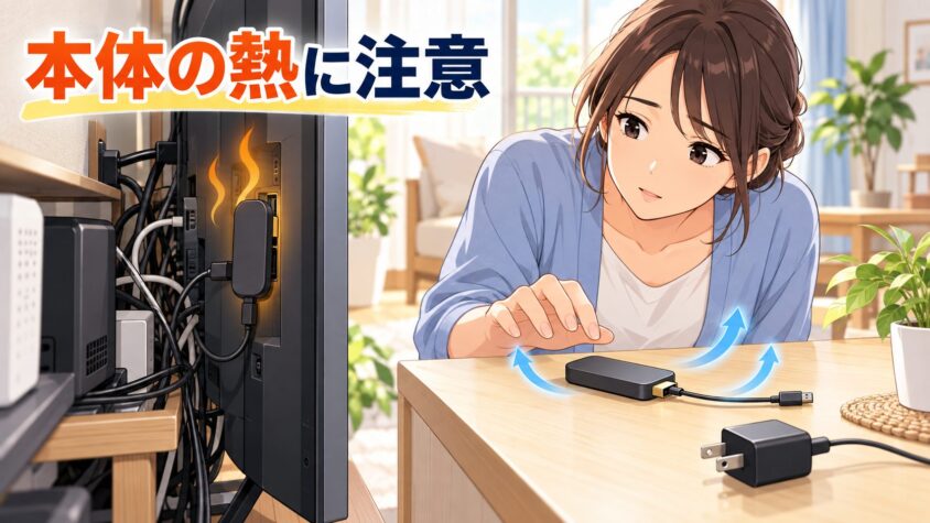 本体の熱で不安定になっている