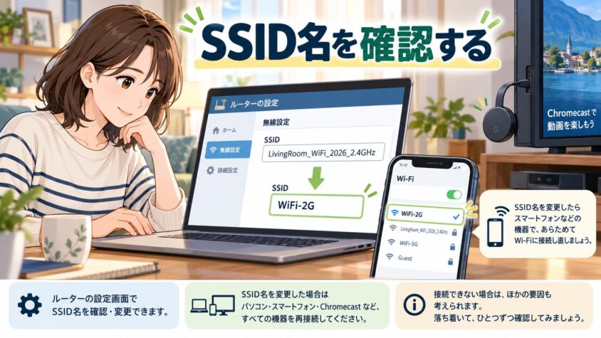 SSID名を短くシンプルにしてみる