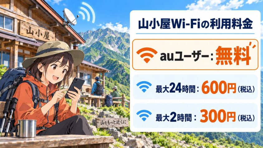 山小屋Wi-Fiの利用料金