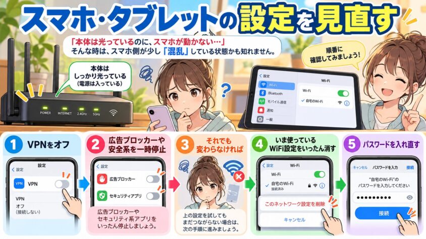 スマホ・タブレットの設定を見直す